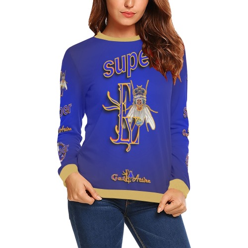 Super Fly Collectable Fly All Over Print Crewneck Sweatshirt for Women (Model H18)