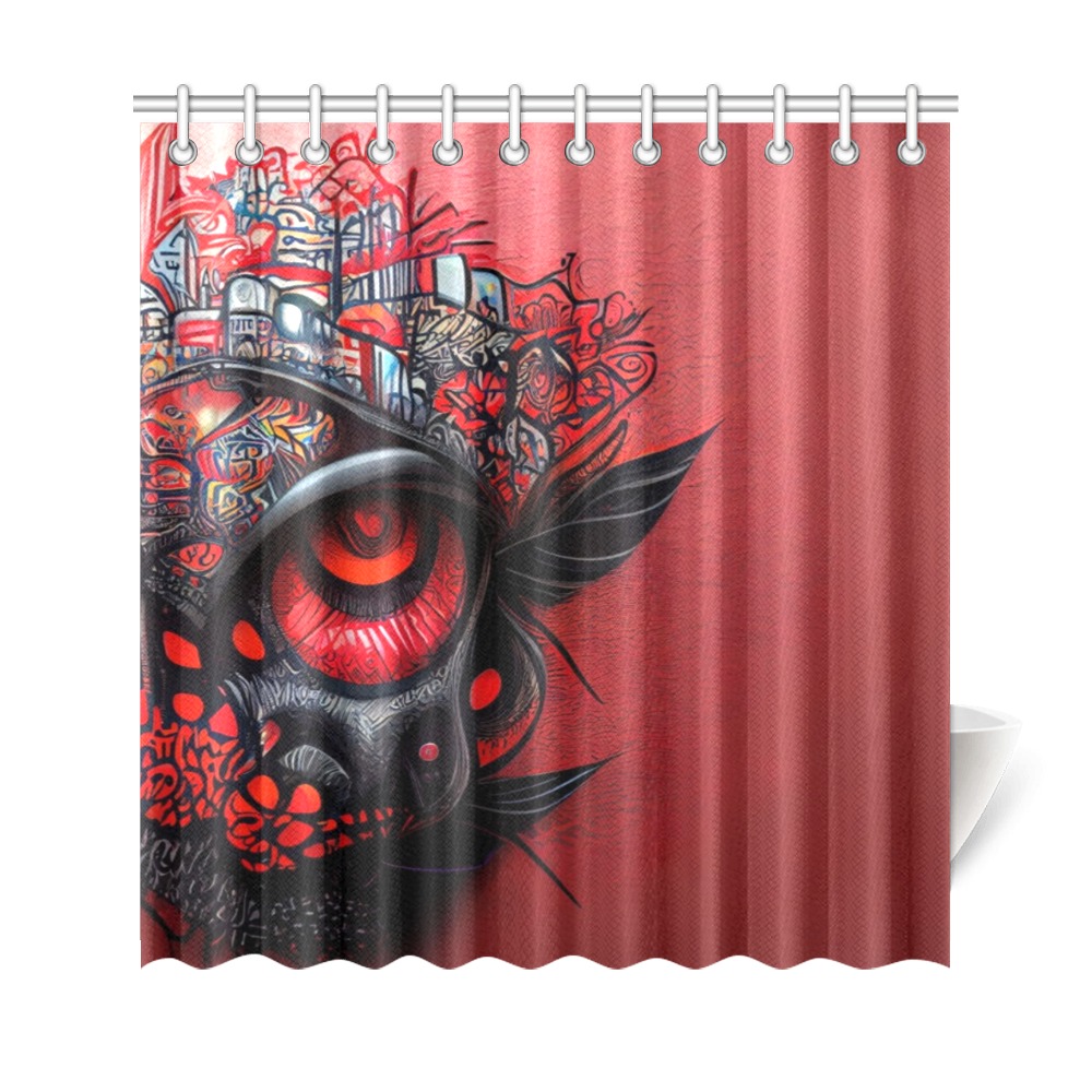 red eye Shower Curtain 69"x72"