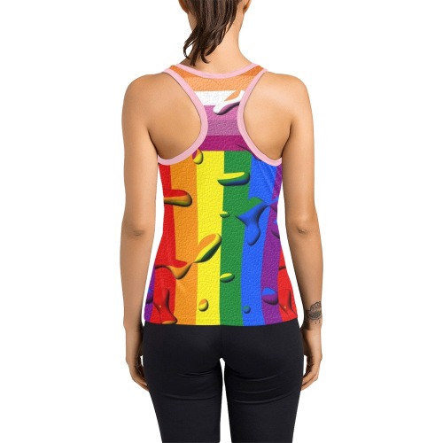 Lesbian Pride Flag Pop Art by Nico Bielow Women's Racerback Tank Top (Model T60)