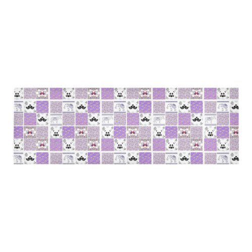 Purple Paisley Birds and Animals Patchwork Design Area Rug 9'6''x3'3''