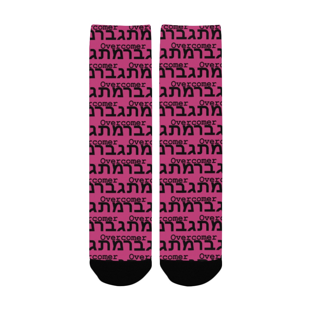 Overcomer Socks Hot Pink Women's Custom Socks