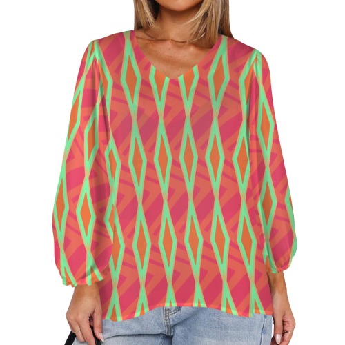 boho geometrical pink orange turquoise