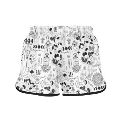 Positive pattern tattoos BW Women's Sports Shorts (Model L61)