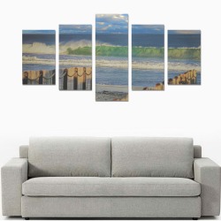 Salty Shorebreak Fine Art Canvas Print Sets C (No Frame)