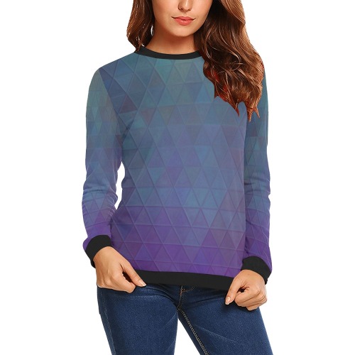 mosaic triangle 14 All Over Print Crewneck Sweatshirt for Women (Model H18)
