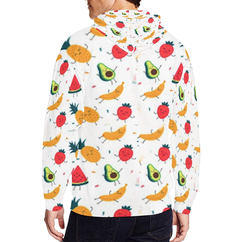 Dancing fruits All Over Print Full Zip Hoodie for Men (Model H14)