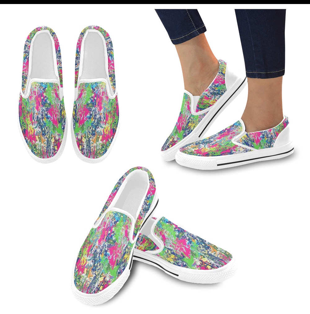 Bridge Women's Slip-on Canvas Shoes (Model 019)