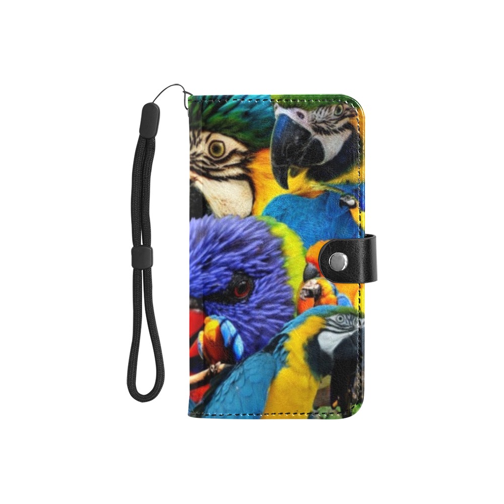 PARROTS Flip Leather Purse for Mobile Phone/Small (Model 1704)