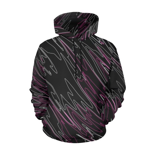 Marbled Black Pink All Over Print Hoodie for Men (USA Size) (Model H13)