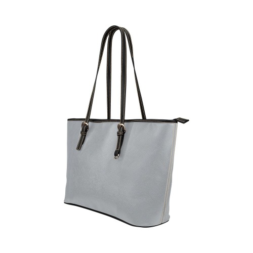 Stratocumulus gray Leather Tote Bag/Small (Model 1651)