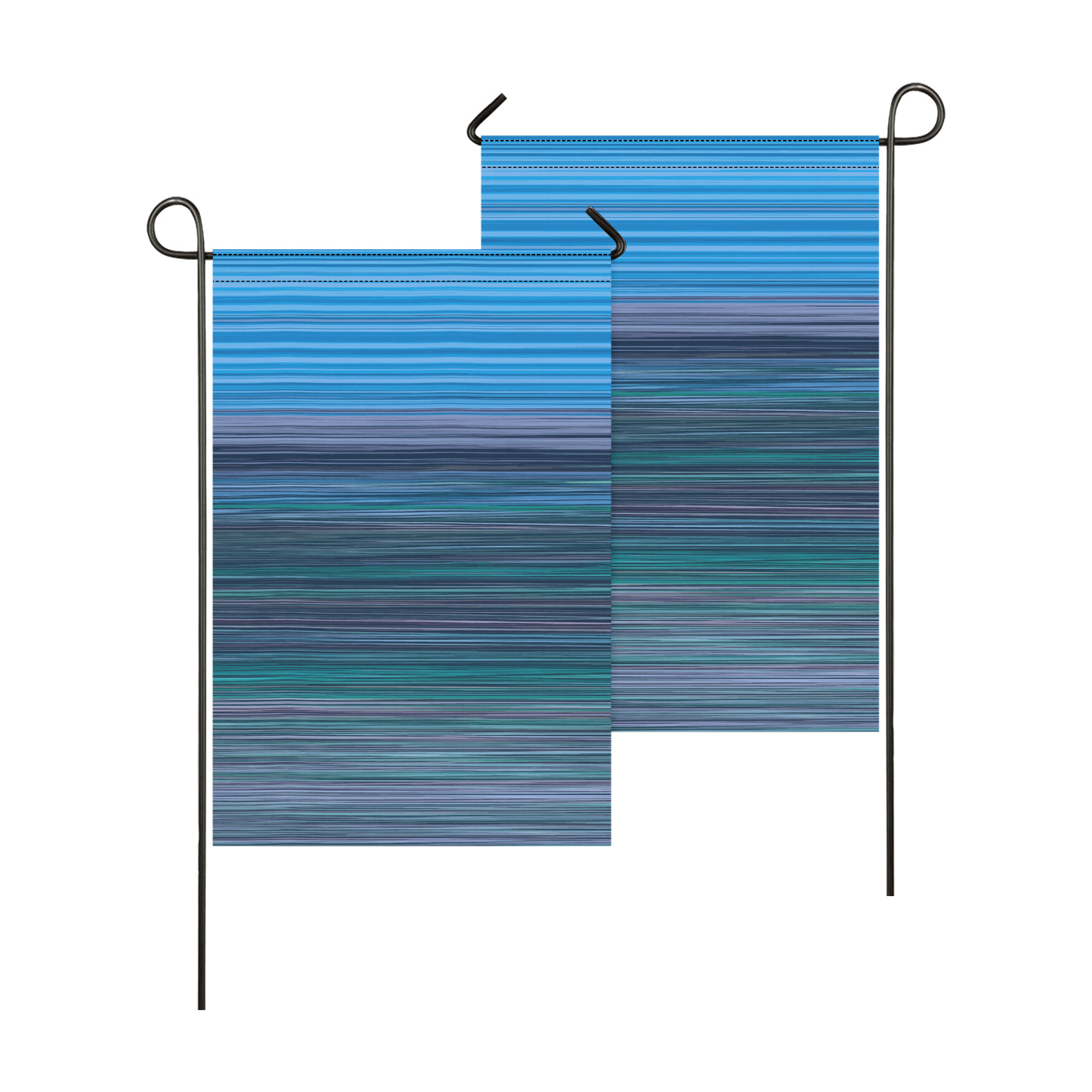 Abstract Blue Horizontal Stripes Garden Flag 12''x18'' (Two Sides Printing)