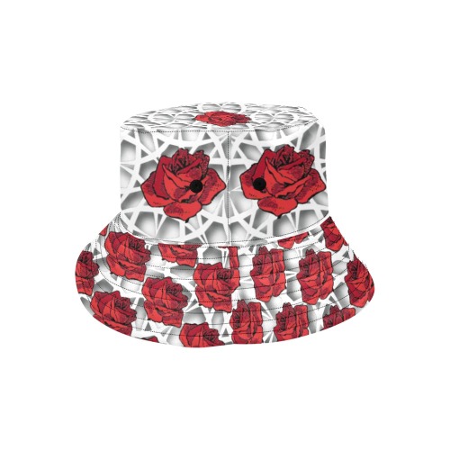 White Spanish Rose_small All Over Print Bucket Hat