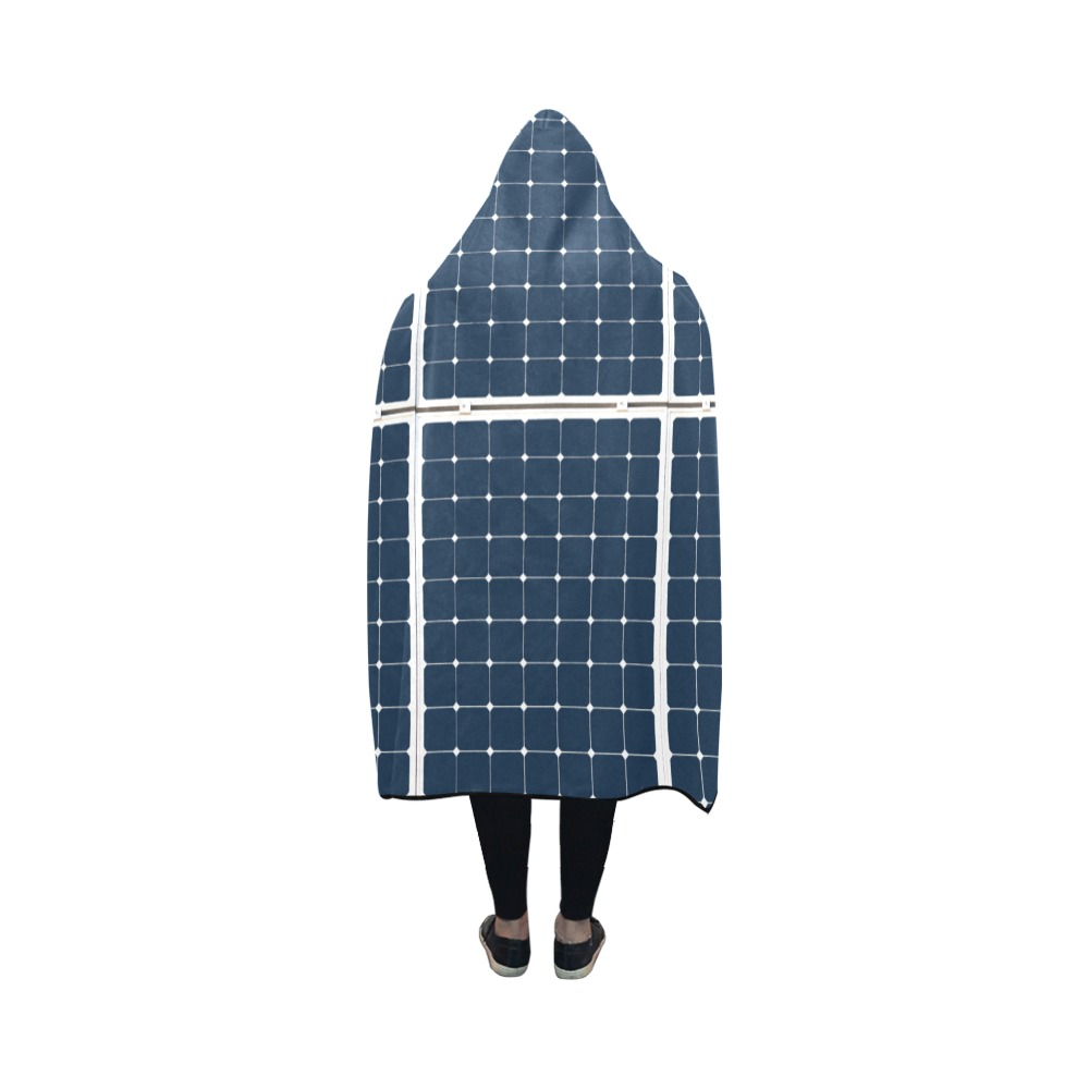Solar Technology Power Panel Image Sun Energy Hooded Blanket 50''x40''