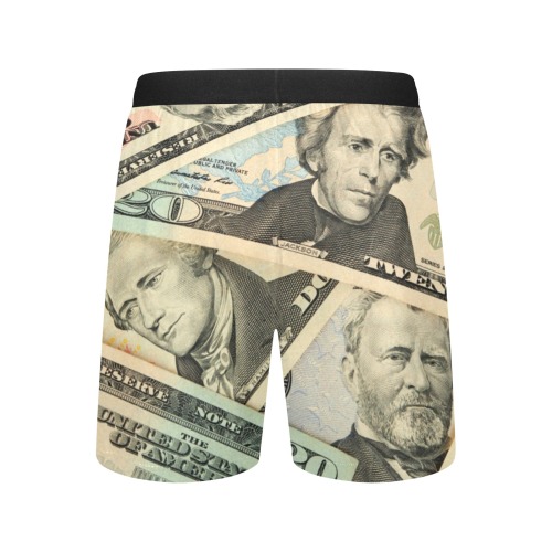 US PAPER CURRENCY Men's Mid-Length Pajama Shorts (Model L46)
