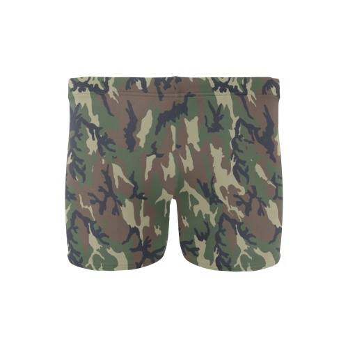 Woodland Forest Green Camouflage Men's Swimming Trunks (Model L60)