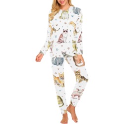 Cute Kitties All Over Women's All Over Print Pajama Set