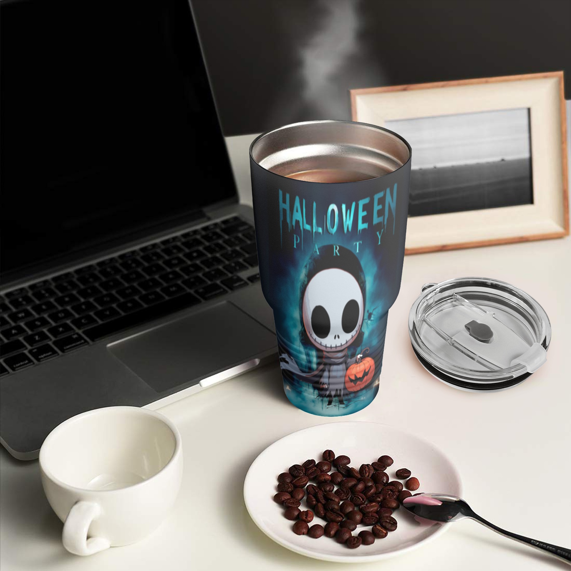 Happy Hello Ween 30oz Insulated Stainless Steel Mobile Tumbler