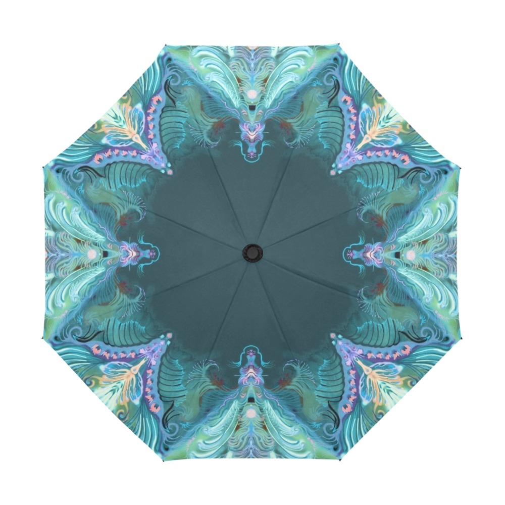 dragon flowers4 Anti-UV Auto-Foldable Umbrella (U09)