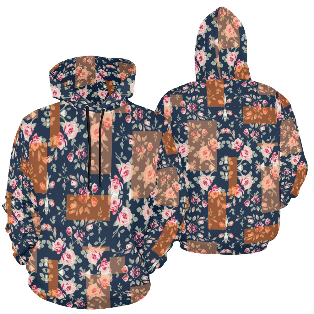 flower square (1) All Over Print Hoodie for Men (USA Size) (Model H13)