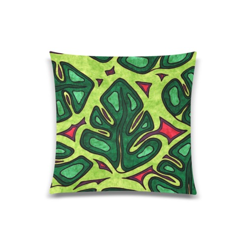 monstera leaves Custom Zippered Pillow Case 20"x20"(Twin Sides)