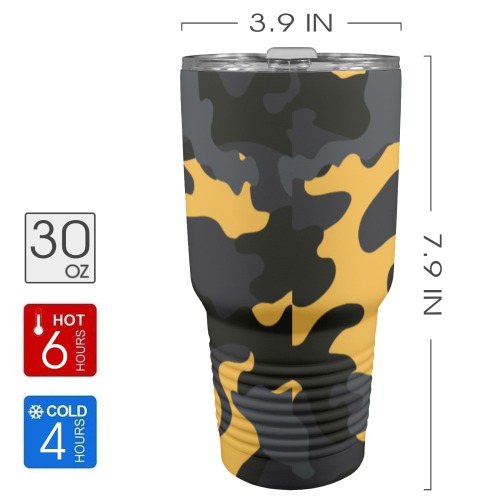 XXsmiles Yellow Camo 30oz Insulated Stainless Steel Mobile Tumbler