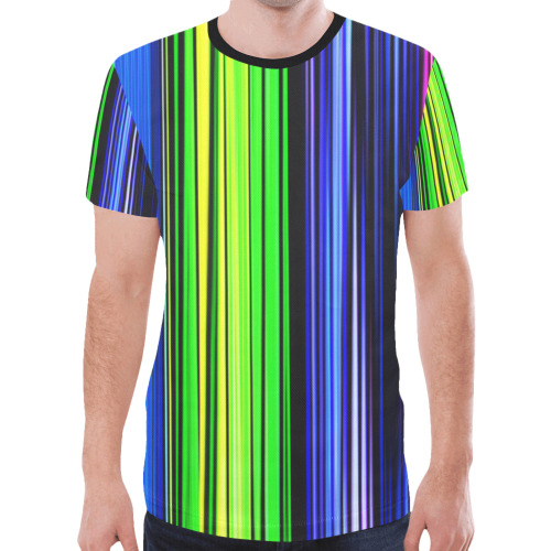A Rainbow Of Stripes New All Over Print T-shirt for Men (Model T45)