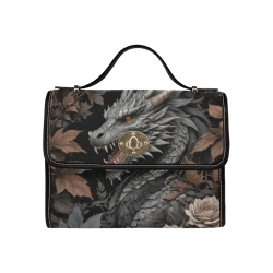 Dark Dragon Satchel Handbag Waterproof Canvas Bag-Black (All Over Print) (Model 1641)