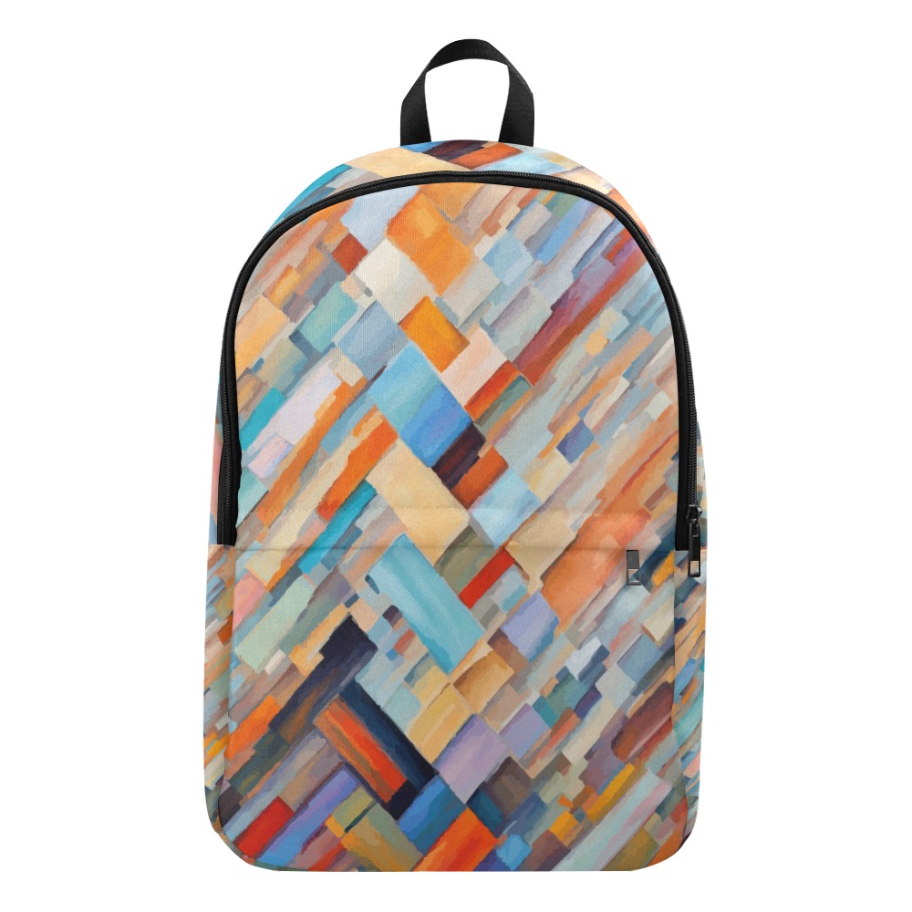 Rectangular patches of many colors abstract art Fabric Backpack for Adult (Model 1659)