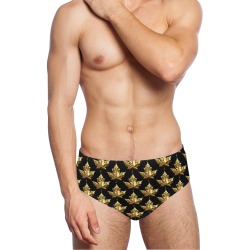 Gold Canada Speedo Swim Shorts Men's Swimming Briefs (Model L59)