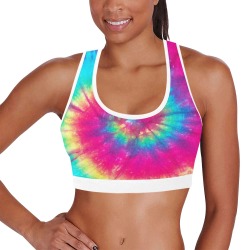 Tie Dye Sports Bra Women's All Over Print Sports Bra (Model T52)