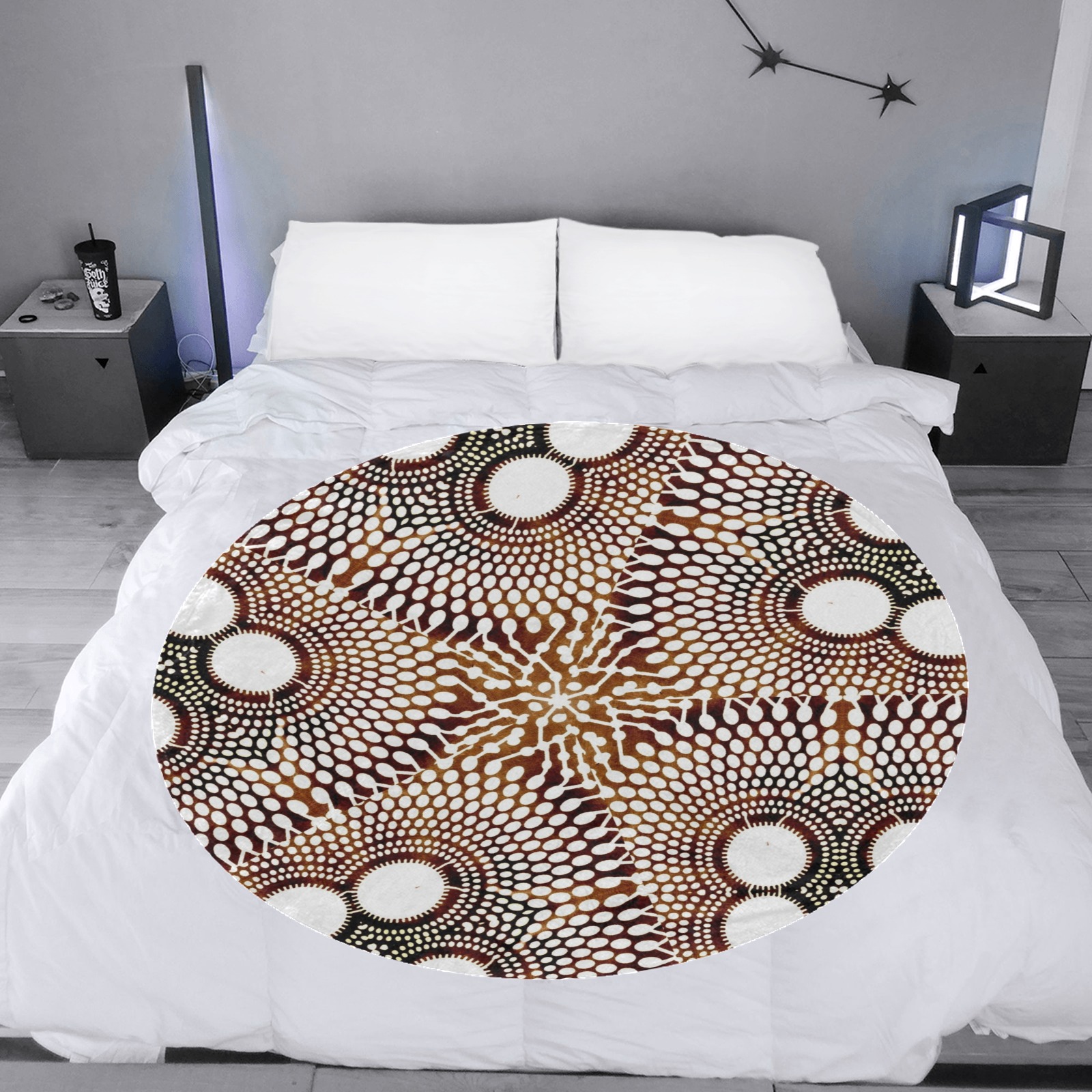 AFRICAN PRINT PATTERN 4 Circular Ultra-Soft Micro Fleece Blanket 47"