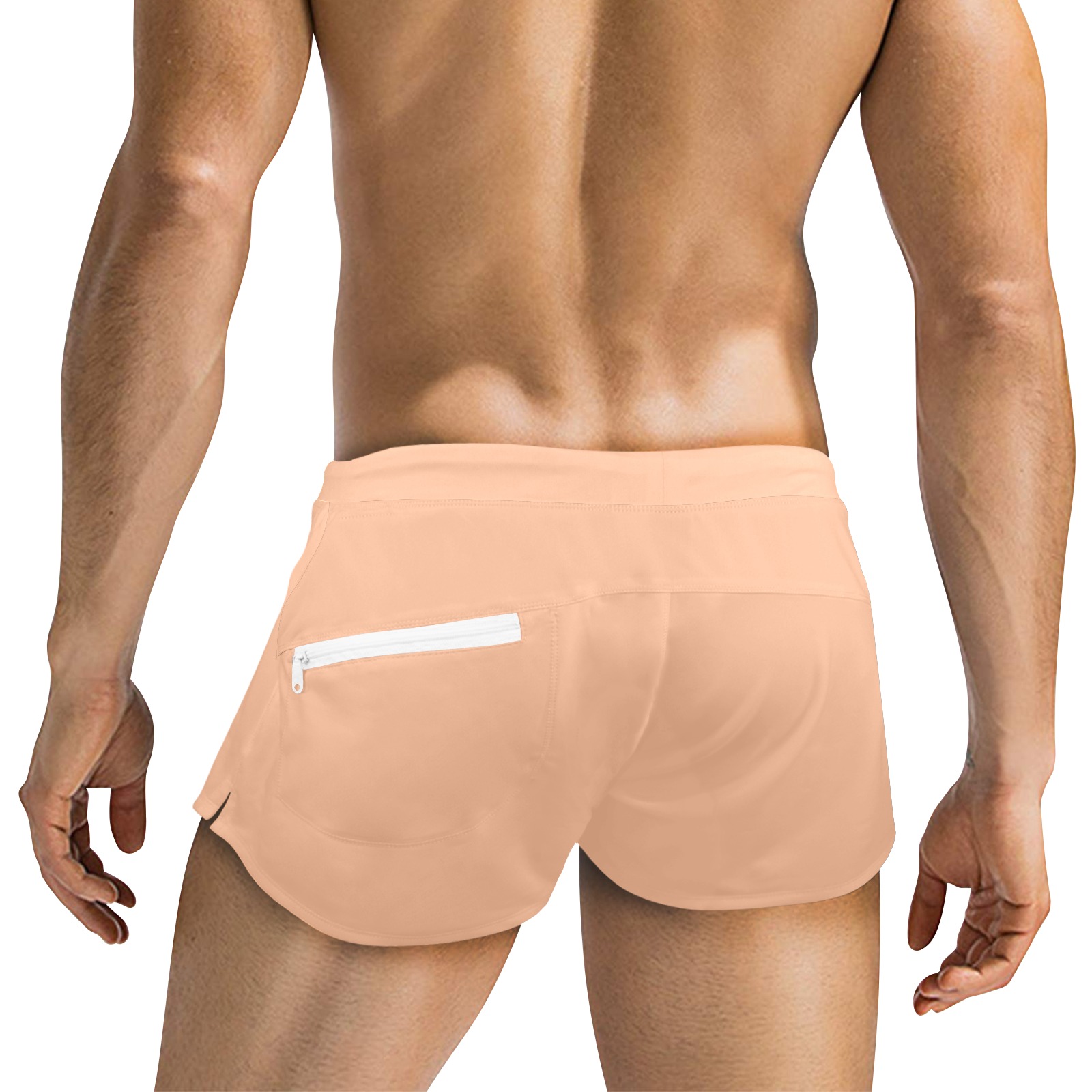 Peach Fuzz 2024 Men's Swim Trunks with Zipper Pocket (Model L71)