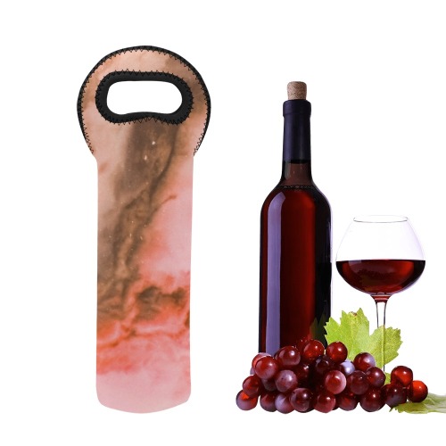 Pink marbled space 01 Neoprene Wine Bag