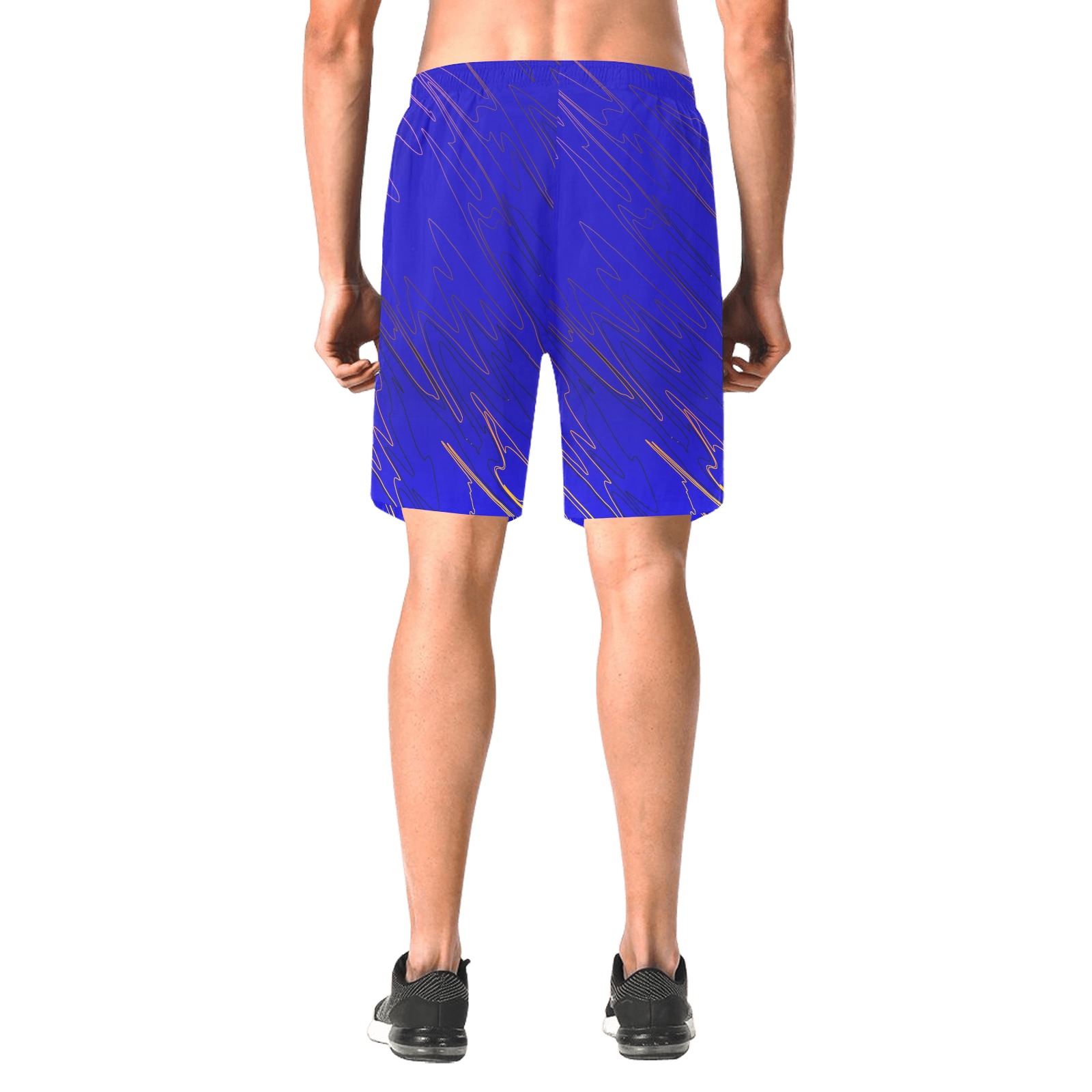 Marbled Blue Men's All Over Print Elastic Beach Shorts (Model L20)