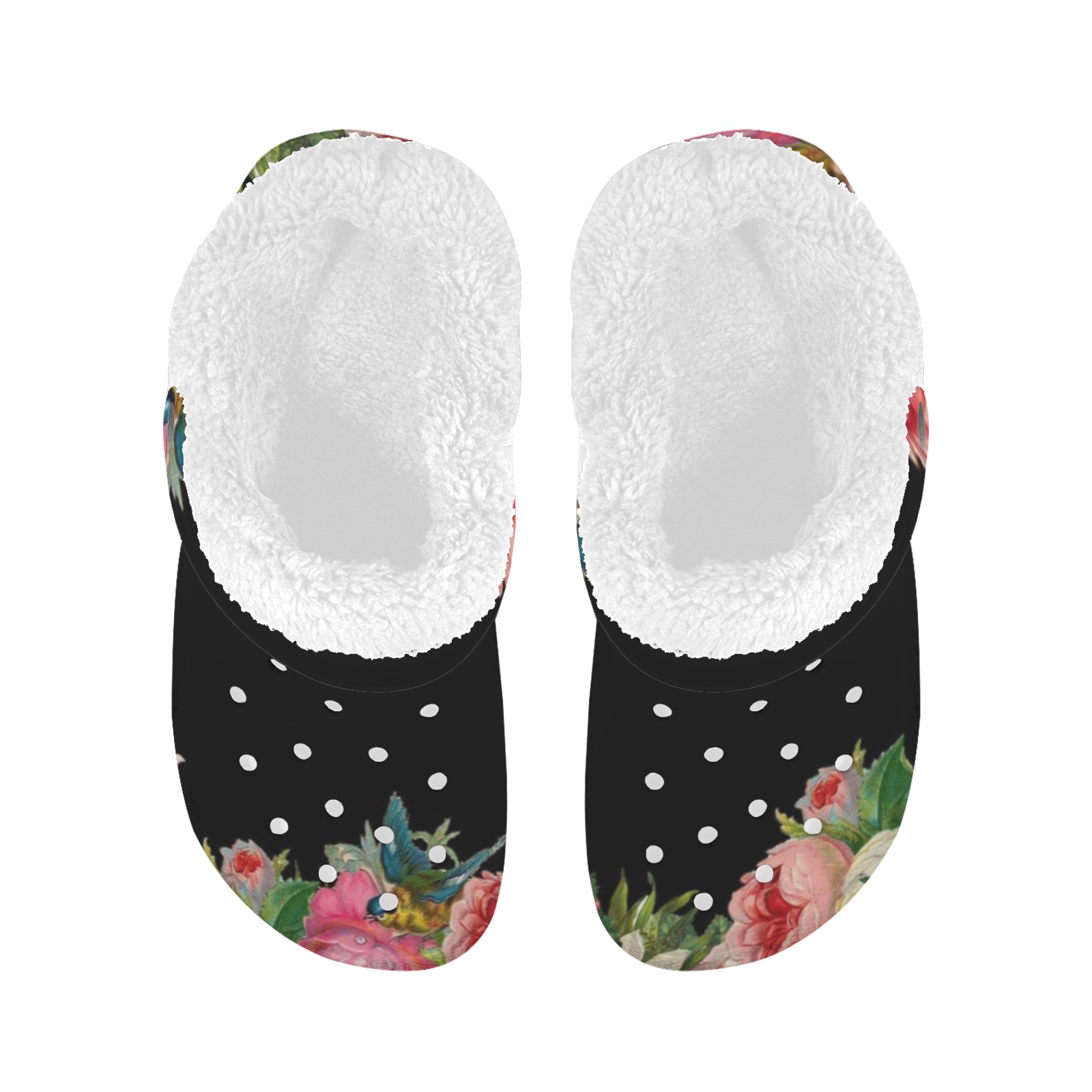 Vintage Roses Fleece Lined Foam Clogs for Adults