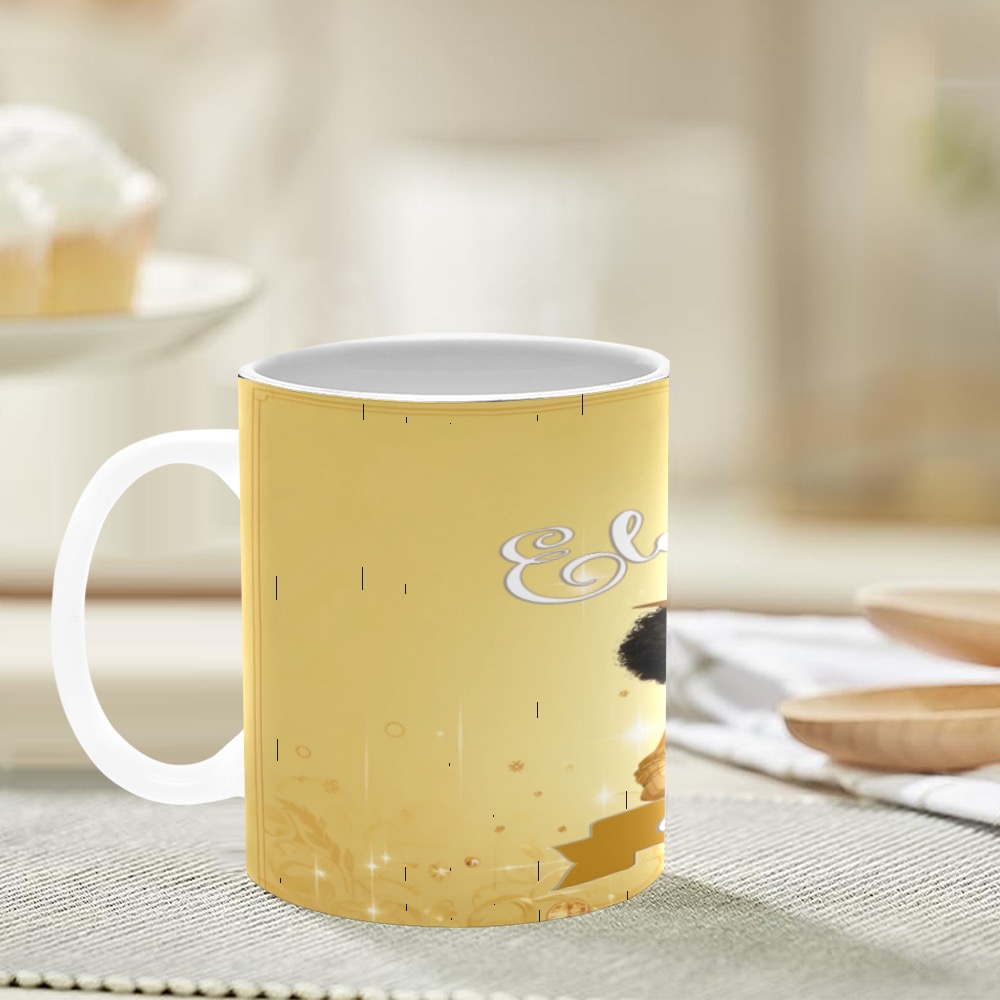 yellowfedorawomandesign cup White Mug(11OZ)