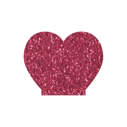Magenta dark pink red faux sparkles glitter Heart-Shaped Acrylic Photo Panel with Light Base