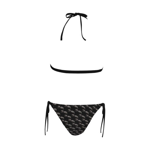 Sunglass Clips Buckle Front Halter Bikini Swimsuit (Model S08)