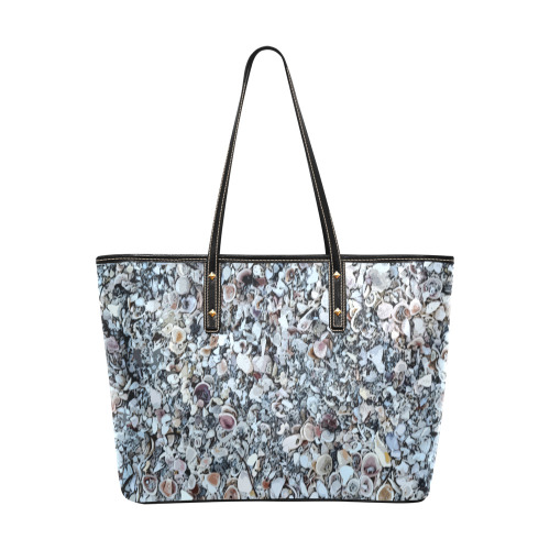 Shells On The Beach 7294 Chic Leather Tote Bag (Model 1709)