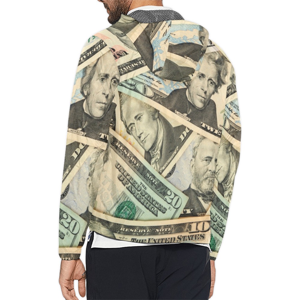 US PAPER CURRENCY Unisex All Over Print Windbreaker (Model H23)