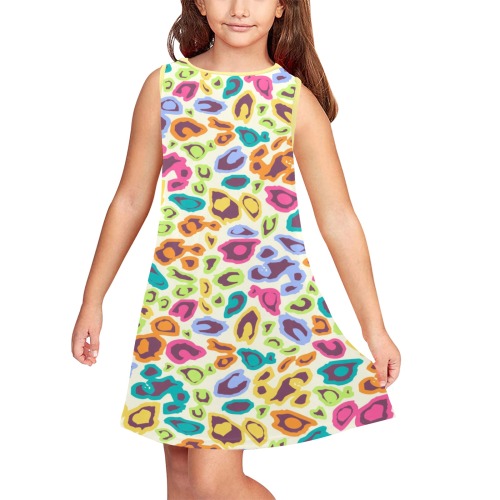 Colorful Girls' Sleeveless Dress (Model D58)