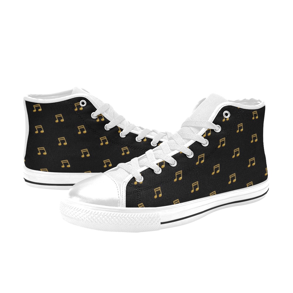Music High Top Canvas Shoes for Kid (Model 017)