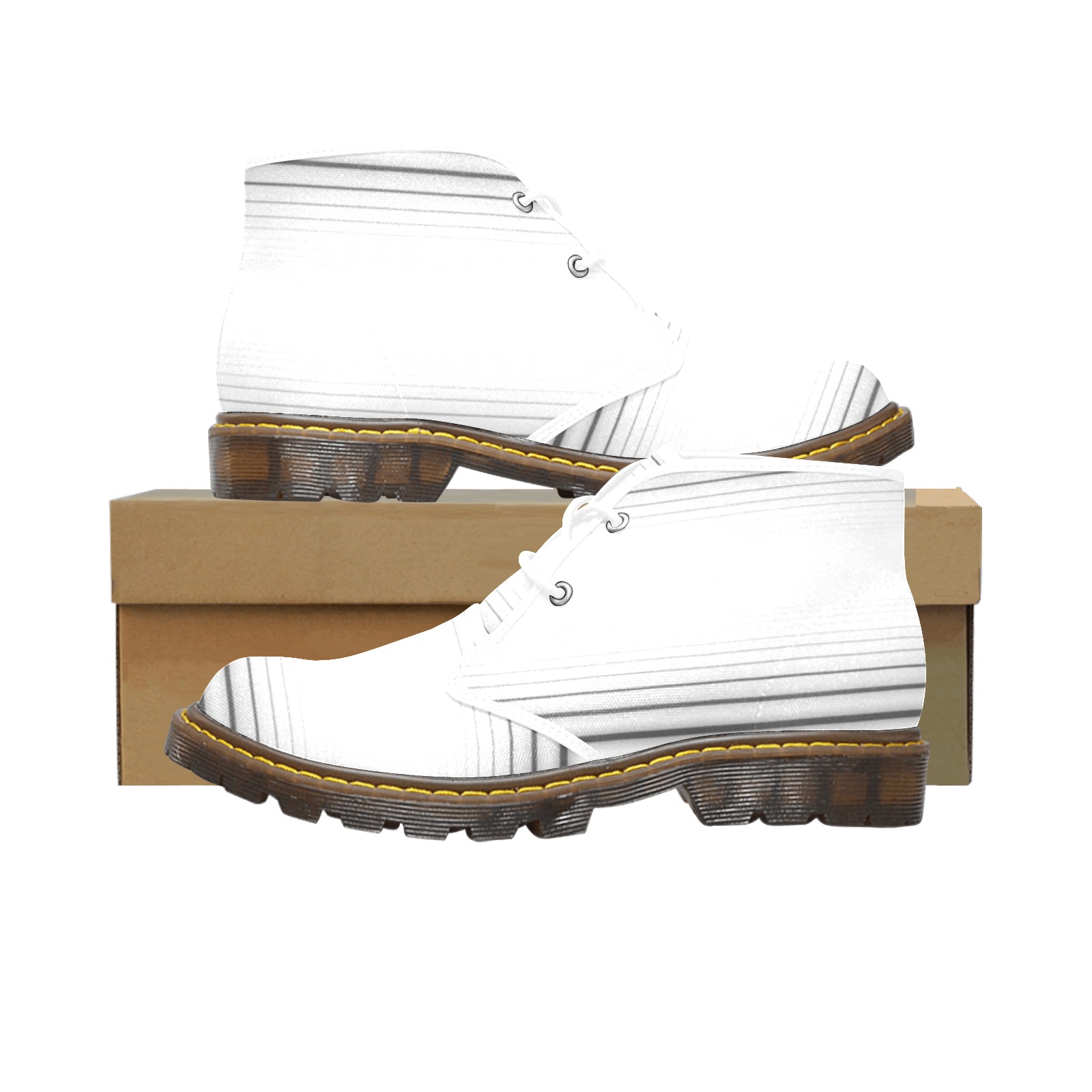 Men Chukka Boot - White Men's Canvas Chukka Boots (Model 2402-1)