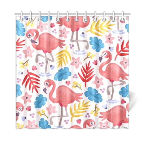 Fun Flamingos Shower Curtain 72"x72"