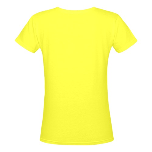 Eat Drink Dance Breakdance Yellow Women's Deep V-neck T-shirt (Model T19)