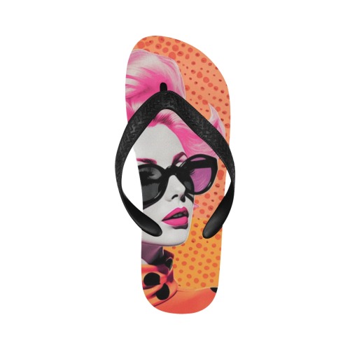 Bernice Glam Flops Pop Art beach thongs shower shoes flip flops Flip Flops for Men/Women (Model 040)