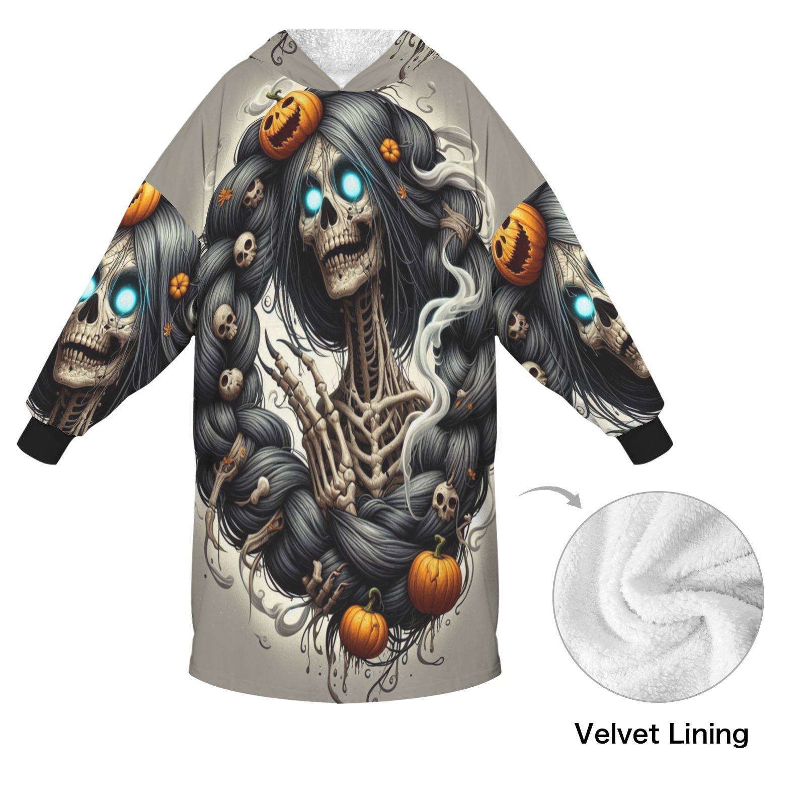 halloween_efChannel27 Unisex Blanket Hoodie (Model H66)