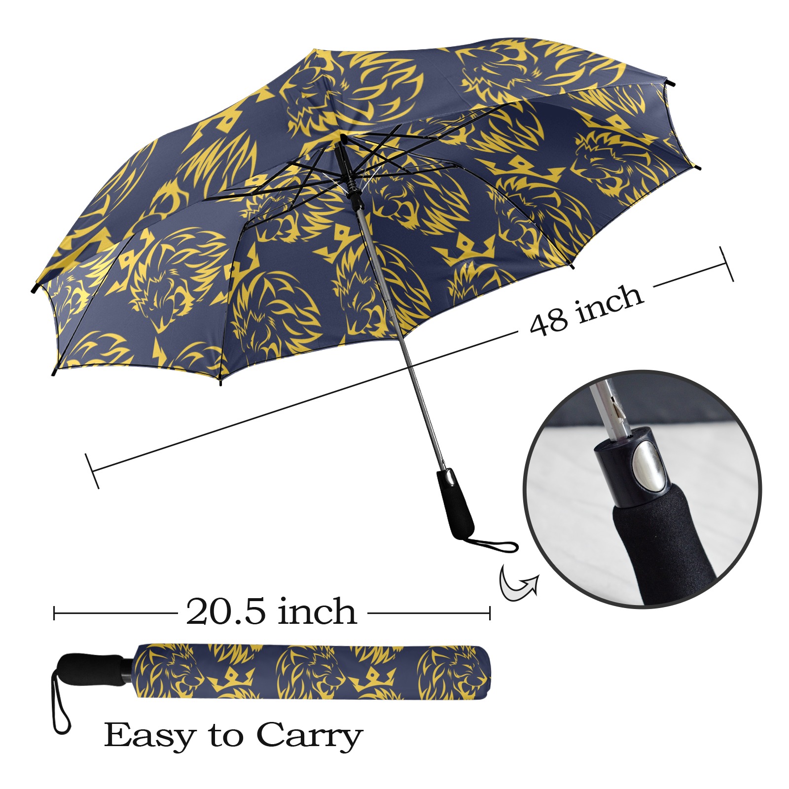 Freeman Empire Umbrella (Navy) Semi-Automatic Foldable Umbrella (Model U12)