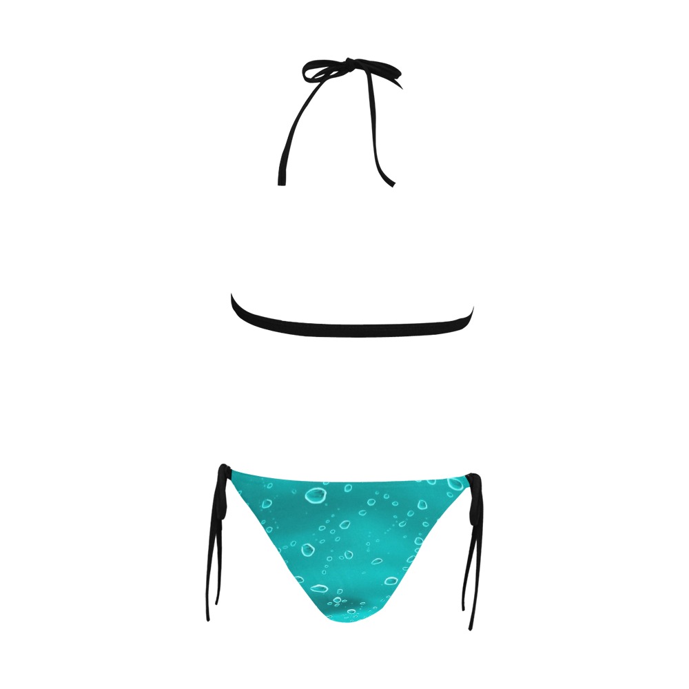 Aqua Bubbles Buckle Front Halter Bikini Swimsuit (Model S08)