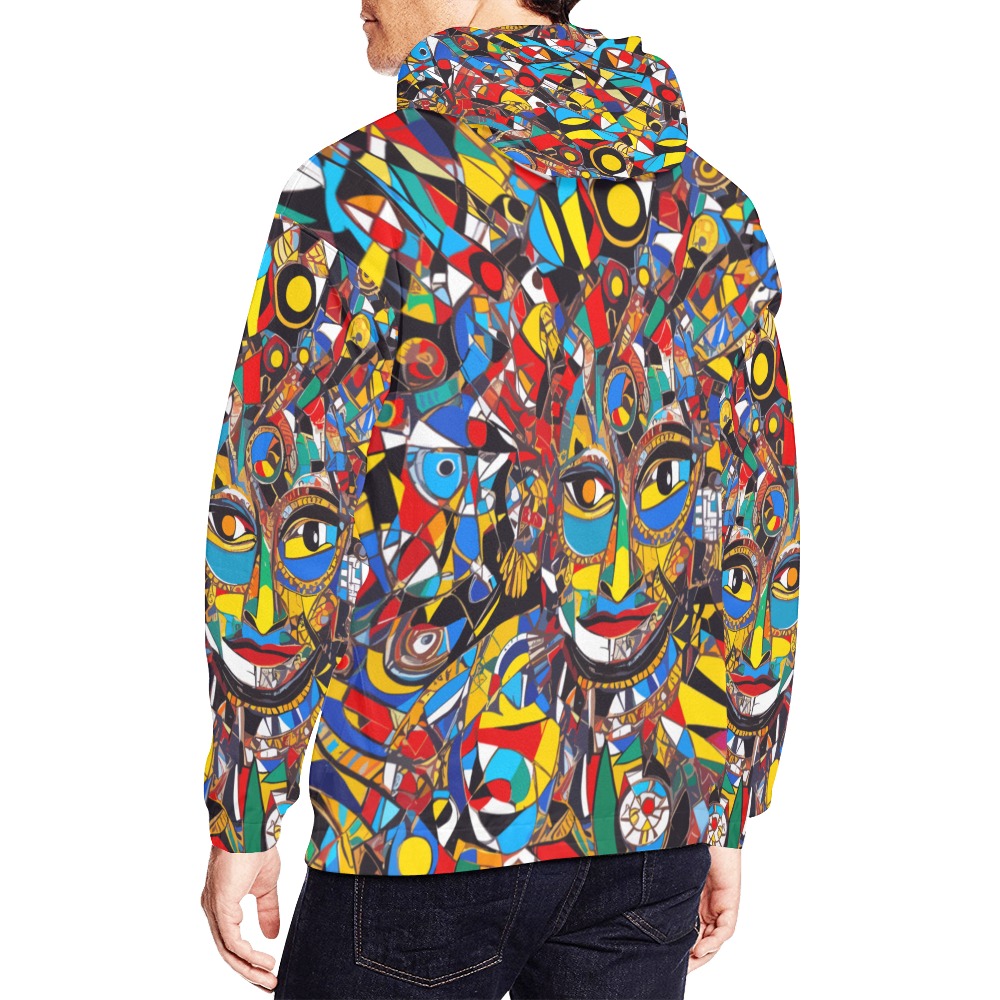 Awesome African mask cool colorful abstract art. All Over Print Hoodie for Men (USA Size) (Model H13)